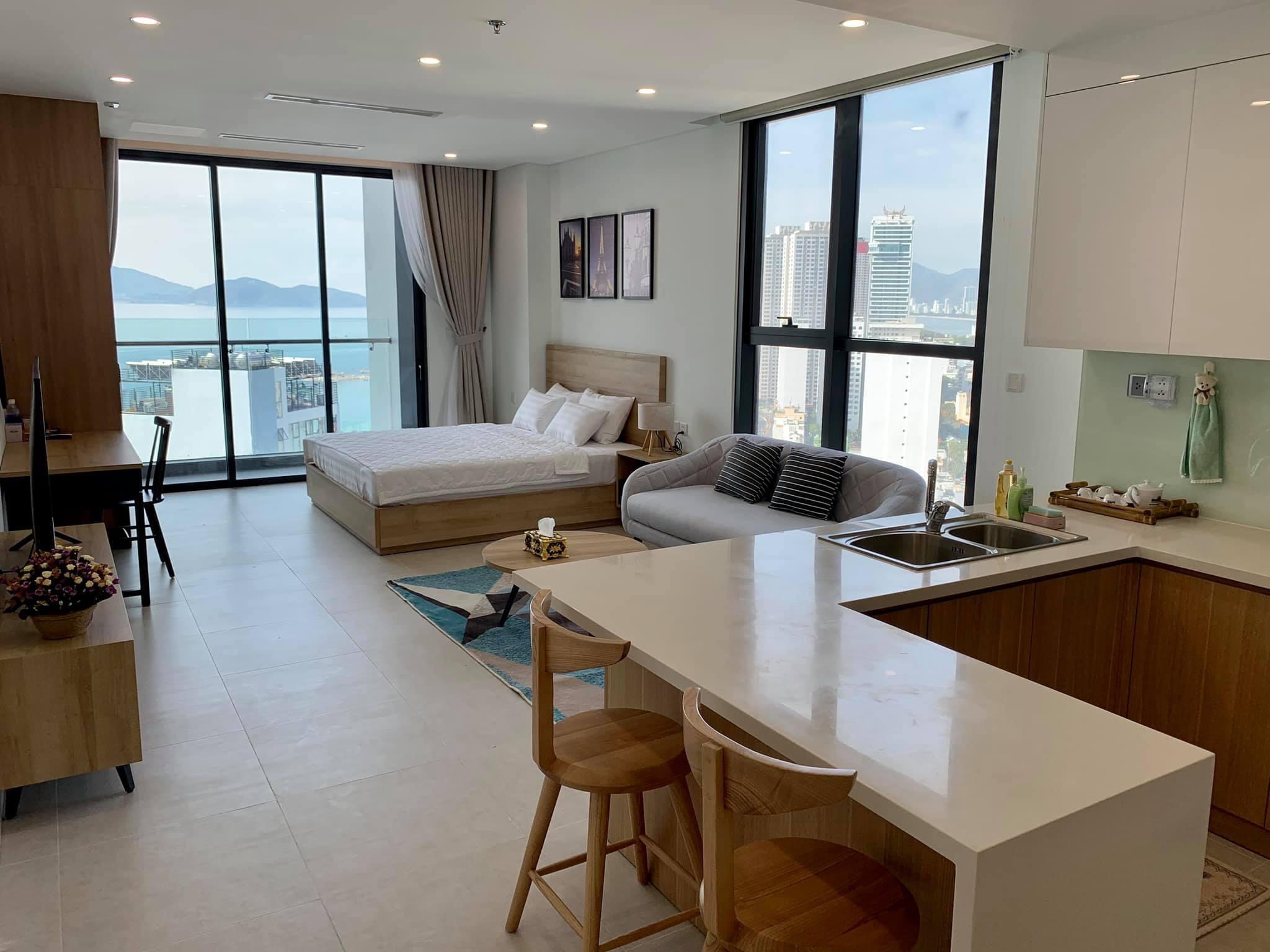 Cho thuê căn hộ Scenia Bay Nha Trang | Căn hộ 1 phòng ngủ cộng, view trực diện biển.